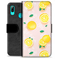 Huawei P Smart (2019) Premium Flip Cover med Pung - Citron Mønster