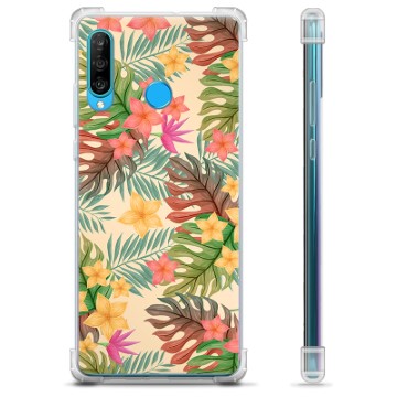 Huawei P30 Lite Hybrid Cover - Lyserøde Blomster