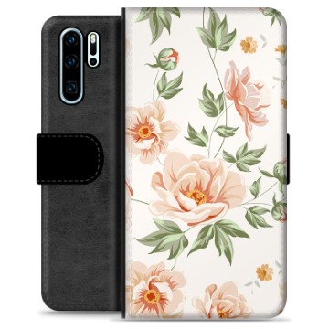 Huawei P30 Pro Premium Flip Cover med Pung - Floral