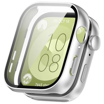 Huawei Watch Fit 3 Plastikcover med Skærmbeskyttelse Hærdet Glas - Sølv
