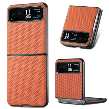 Motorola Razr 40 Hybrid Cover - Karbonfiber - Brun