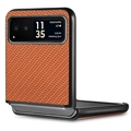 Motorola Razr 40 Hybrid Cover - Karbonfiber - Brun