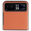 Motorola Razr 40 Hybrid Cover - Karbonfiber - Brun