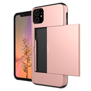 iPhone 11 Hybrid Cover med Glidende Kortslot - Rødguld