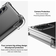 Samsung Galaxy S24 Ultra Imak Faldsikkert TPU Cover - Gennemsigtig Sort