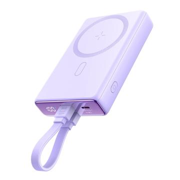 JOYROOM JR-PBM01 PD 20W 10000mAh telefon powerbank magnetisk trådløs oplader med indbygget kabel / kickstand - lilla