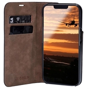 iPhone 15 Plus JT Berlin BookCase Tegel Flip Lædercover - Sort