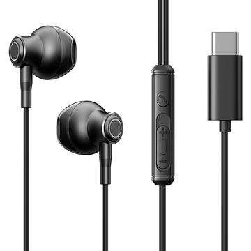 Joyroom EC07 Metal Half-In-Ear USB-C Høretelefoner med mikrofon - Sort