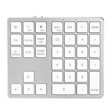 K-35 Bluetooth Keypad Slim 35-Keys Computer Laptop Keyboard Tablet Accessories - Silver White