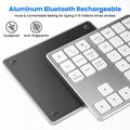 K-35 Bluetooth Keypad Slim 35-Keys Computer Laptop Keyboard Tablet Accessories - Silver White