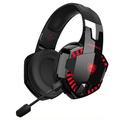 KOTION EACH G2000PRO Bluetooth 5.2 Over-Ear Wireless Headset 7.1 HiFi Stereo Sound Wired Gaming Headphone - Sort+Rød