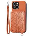 Geometry Series iPhone 14 Plus Cover med Pung - Brun