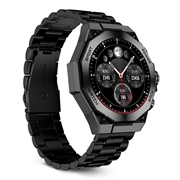 Ksix Titanium AMOLED Smartwatch - Rustfrit stål og silikonerem - Sort