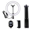 LATZZ 160cm Self Stick Tripod + 26cm ringlys Indbygget telefonclips + Bluetooth-fjernudløser