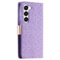 Lace Pattern Samsung Galaxy S23 5G Pung Cover - Lilla