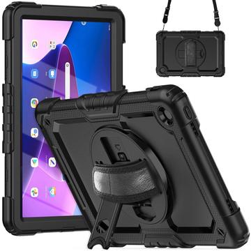 Lenovo Tab M10 Plus Gen 3 Heavy Duty 360 Cover med Håndrem - Sort