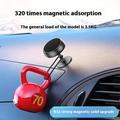 Luksus magnetisk bilholder i aluminiumslegering til smartphone - sort