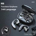 M8 144 Languages Translation Earphones Støjreducerende Smart Voice Translator TWS Bluetooth Headset - Hvid