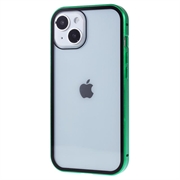 iPhone 15 Magnetisk Cover med Privatlivssikret Hærdet Glas - Grøn
