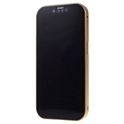 iPhone 15 Plus Magnetisk Cover med Privatlivssikret Hærdet Glas - Guld