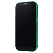 iPhone 15 Plus Magnetisk Cover med Privatlivssikret Hærdet Glas - Grøn