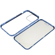 iPhone 15 Pro Magnetisk Cover med Privatlivssikret Hærdet Glas (Open Box - Bulk Tilfredsstillelse) - Blå