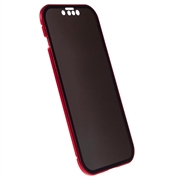 iPhone 15 Magnetisk Cover med Privatlivssikret Hærdet Glas - Rød