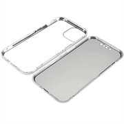 iPhone 15 Magnetisk Cover med Privatlivssikret Hærdet Glas - Sølv