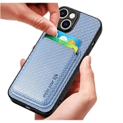 iPhone 15 Plus Magnetisk Cover med Kortholder - Karbonfiber
