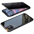 iPhone 11 Magnetisk Cover med Privatlivssikret Hærdet Glas - Sort