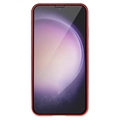 Samsung Galaxy S23 5G Magnetisk Cover med Hærdet Glas - Rød