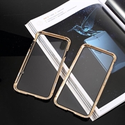 iPhone XS/X Magnetisk Cover med Hærdet Glas - Guld