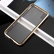 iPhone XS/X Magnetisk Cover med Hærdet Glas - Guld