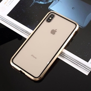 iPhone XS/X Magnetisk Cover med Hærdet Glas - Guld