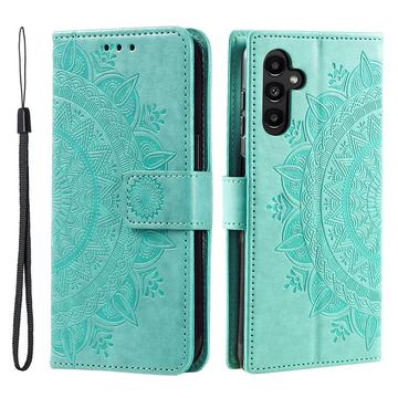 Samsung Galaxy A34 5G Mandala Series Etui med Pung - Grøn