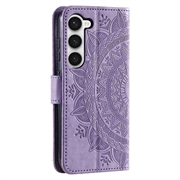 Samsung Galaxy S23 5G Mandala Series Etui med Pung - Lilla