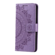 Samsung Galaxy S23 5G Mandala Series Etui med Pung - Lilla