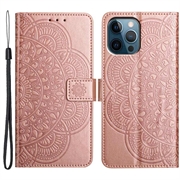 iPhone 16 Pro Max Mandala Series Etui med Pung - Rødguld