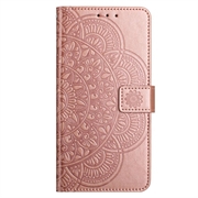 iPhone 16 Mandala Series Etui med Pung - Rødguld