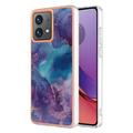 Motorola Moto G84 Marmormønster Galvaniseret IMD TPU Cover