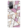 Xiaomi Redmi Note 11 Pro/Note 11 Pro 5G Marble Pattern IMD TPU Cover - Hvid / Pink