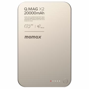 Momax Q.Mag X2 20000mAh magnetisk trådløs powerbank - Titanium guld