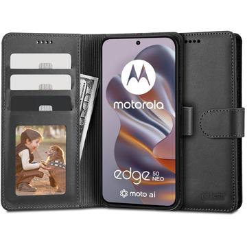 Motorola Edge 50 Neo Tech-Protect Pungetui med Magnet og Stativ - Sort