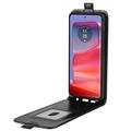 Motorola Edge 50 Pro Vertikal Flip Taske med Kortholder - Sort