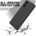 Motorola Moto E14 Liquid Silikone Cover med Strop - Sort