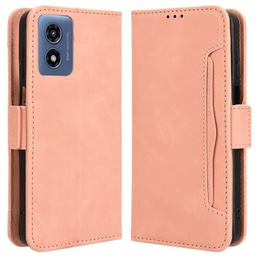 Motorola Moto G Play (2024) Pung Cover med Kortholder - Pink