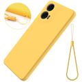 Motorola Moto G04/G24 Liquid Silikone Cover med Strop - Gul