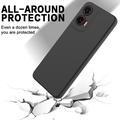 Motorola Moto G35 Liquid Silikone Cover med Strop - Sort