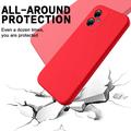Motorola Moto G54 Liquid Silikone Cover med Strop - Rød