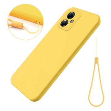 Motorola Moto G54 Liquid Silikone Cover med Strop - Gul